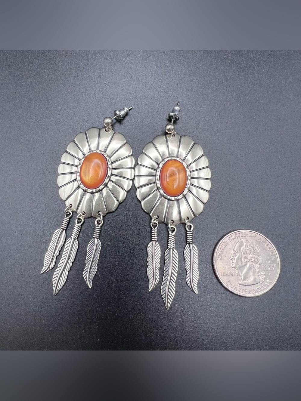 Concho & Feather Earrings by Wheeler